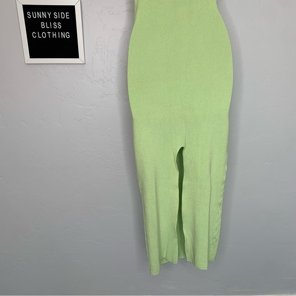 House of Harlow 1960 Green Ribbed Bodycon Maxi Dress Size Medium - Picture 9 of 13